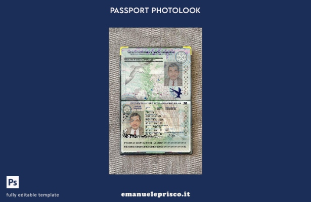 modello di aspetto fotografico del passaporto del Regno Unito di Gran Bretagna e